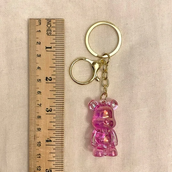 Iridescent Teddy Bear Keychain/Bag Charm | Add some fun to your bag or backpack - Picture 9 of 10